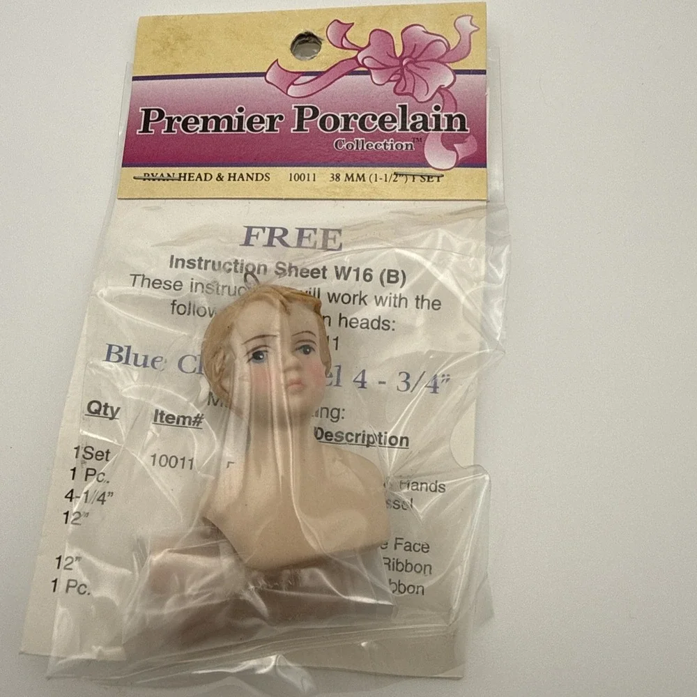 Vintage Premier Porcelain Ryan Head & Hands Boy Doll Making 38mm 1-1/2